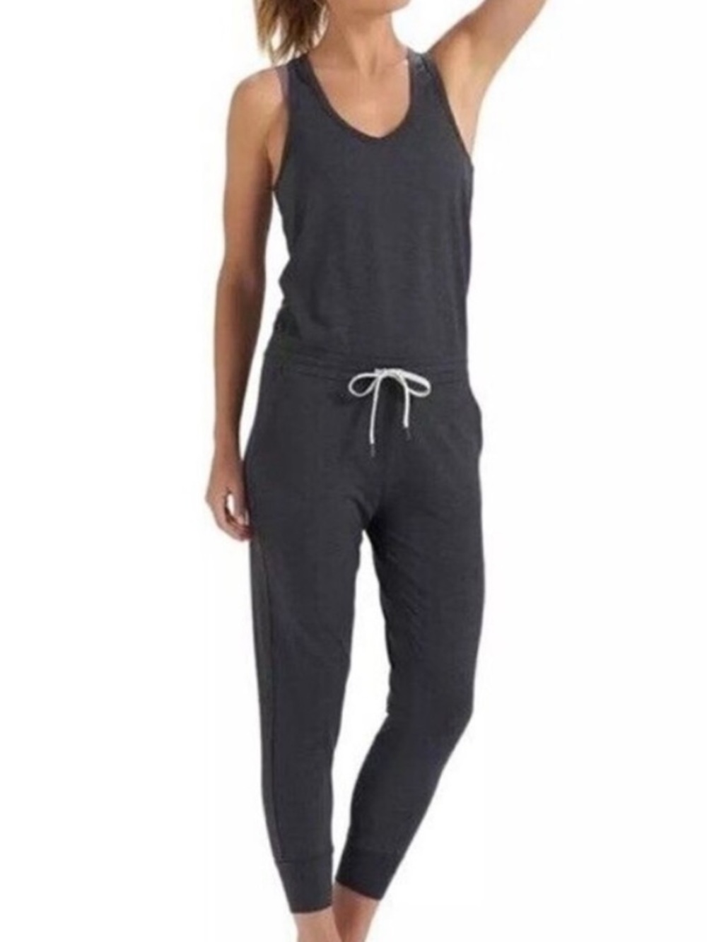 Vuori Lux Tank Jumpsuit Charcoal Grey Dreamknit Medium